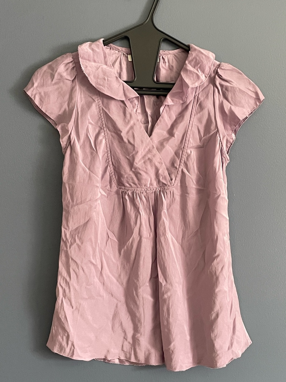 Banana Republic Cap-Sleeve V-Neck Women's Silk Blouse